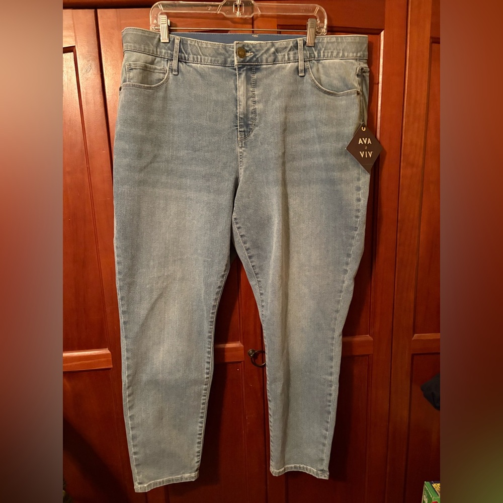Ava & Viv Women's Light Blue Skinny Jeans #1681